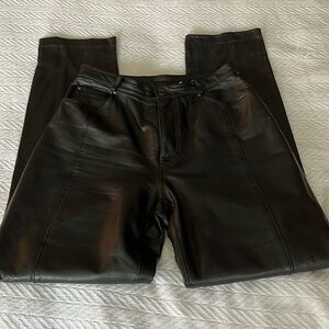 Reflections Black Full Grain Leather 5 Pocket Fully Lined Jeans 4